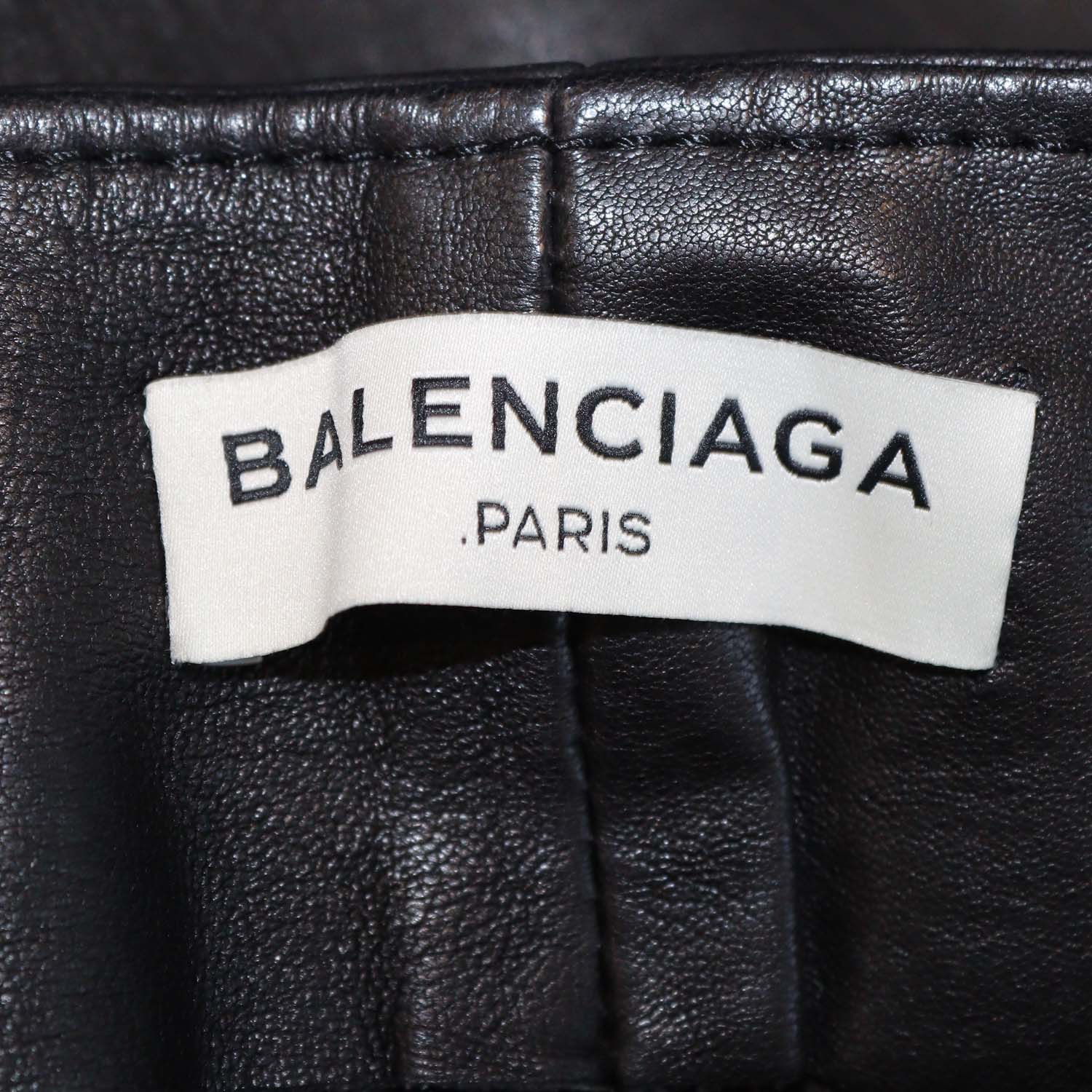 Balenciaga Black Leather Skinny Pants