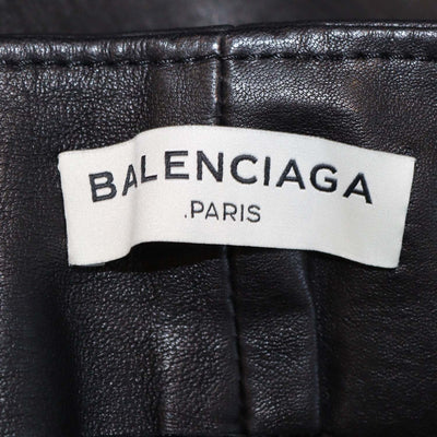 Balenciaga Black Leather Skinny Pants