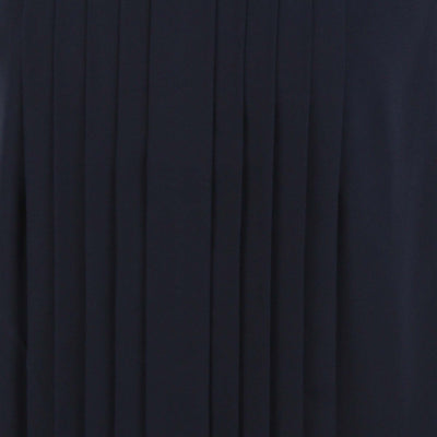 Chanel Navy Blue Silk Pleated Sleeveless Blouse Womens Chanel 