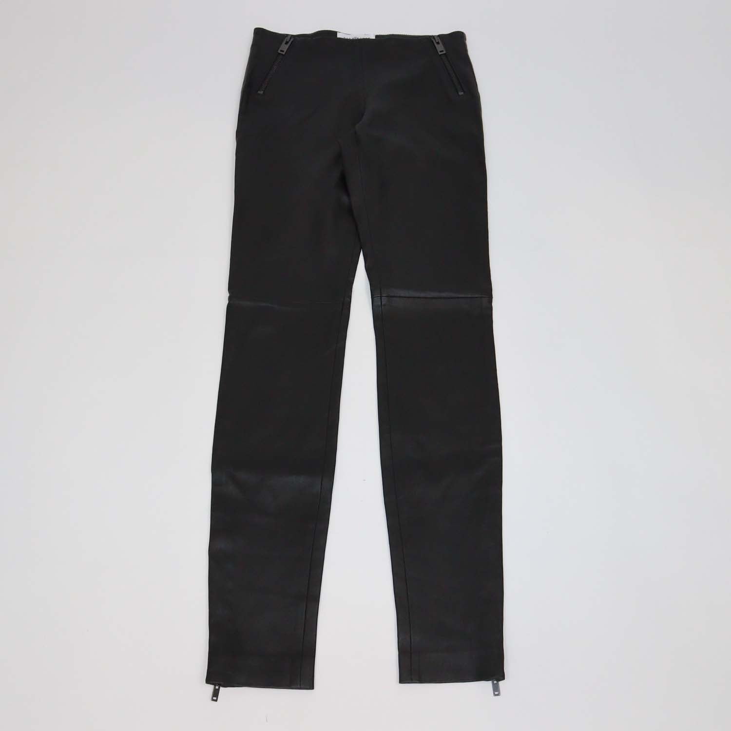 Maison Margiela Black Leather Skinny Leg Pants