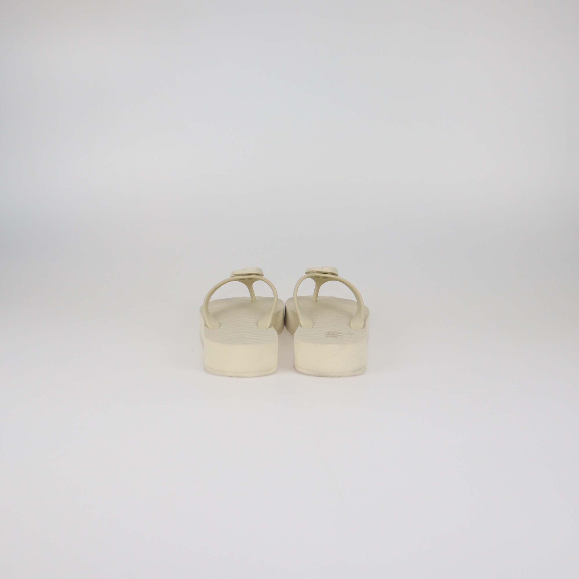Gucci Cream Rubber Pascar Double G Thong Flat Sandals