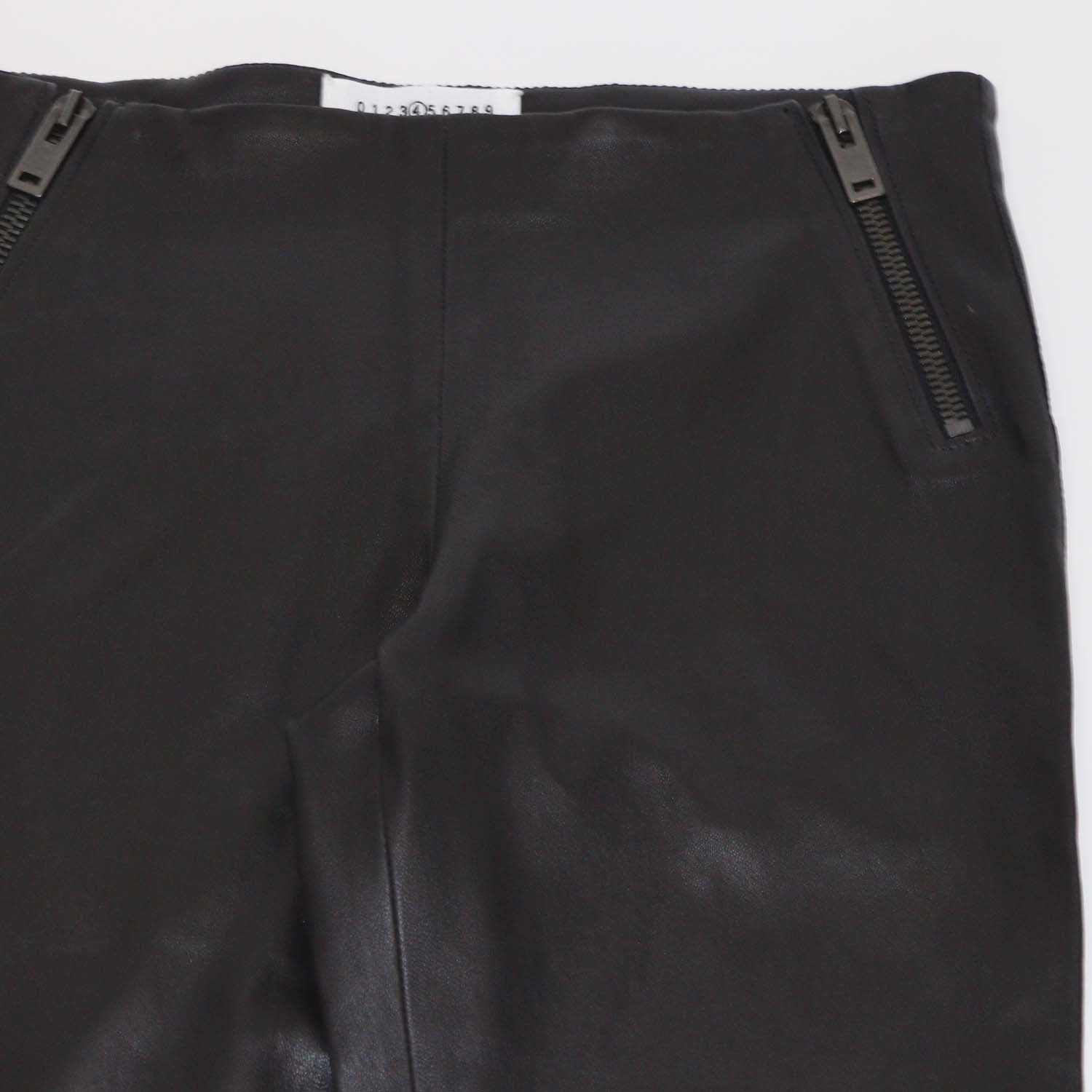 Maison Margiela Black Leather Skinny Leg Pants