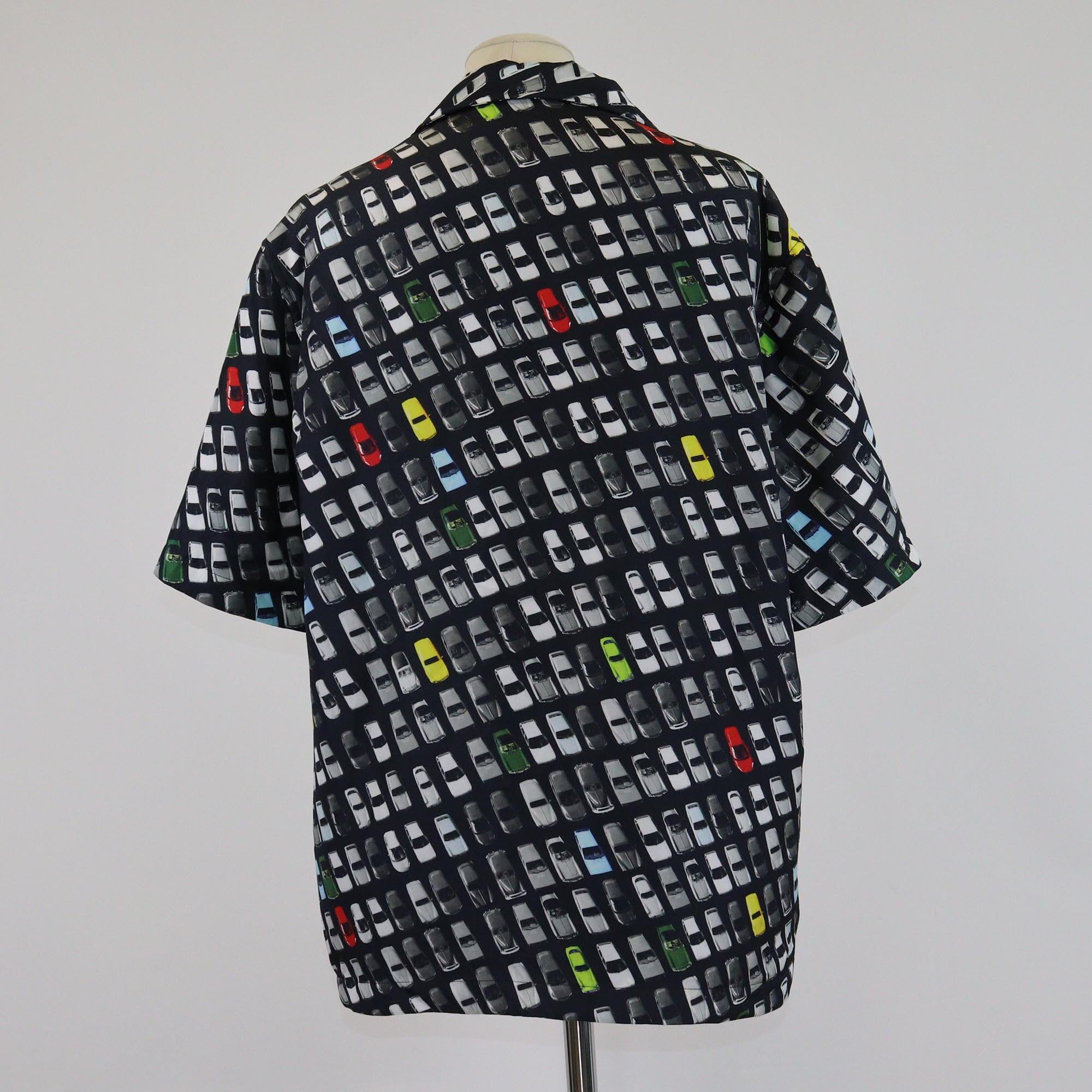 Bottega Veneta Salon 01 Black/Multicolor Cars Print Padded Short Sleeve Shirt Mens Bottega Veneta 