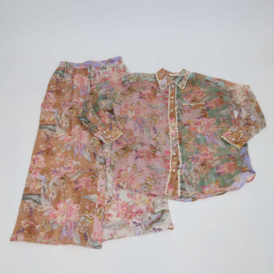 Zimmermann Multicolor Ramie Cira Floral Print Shirt & Trouser