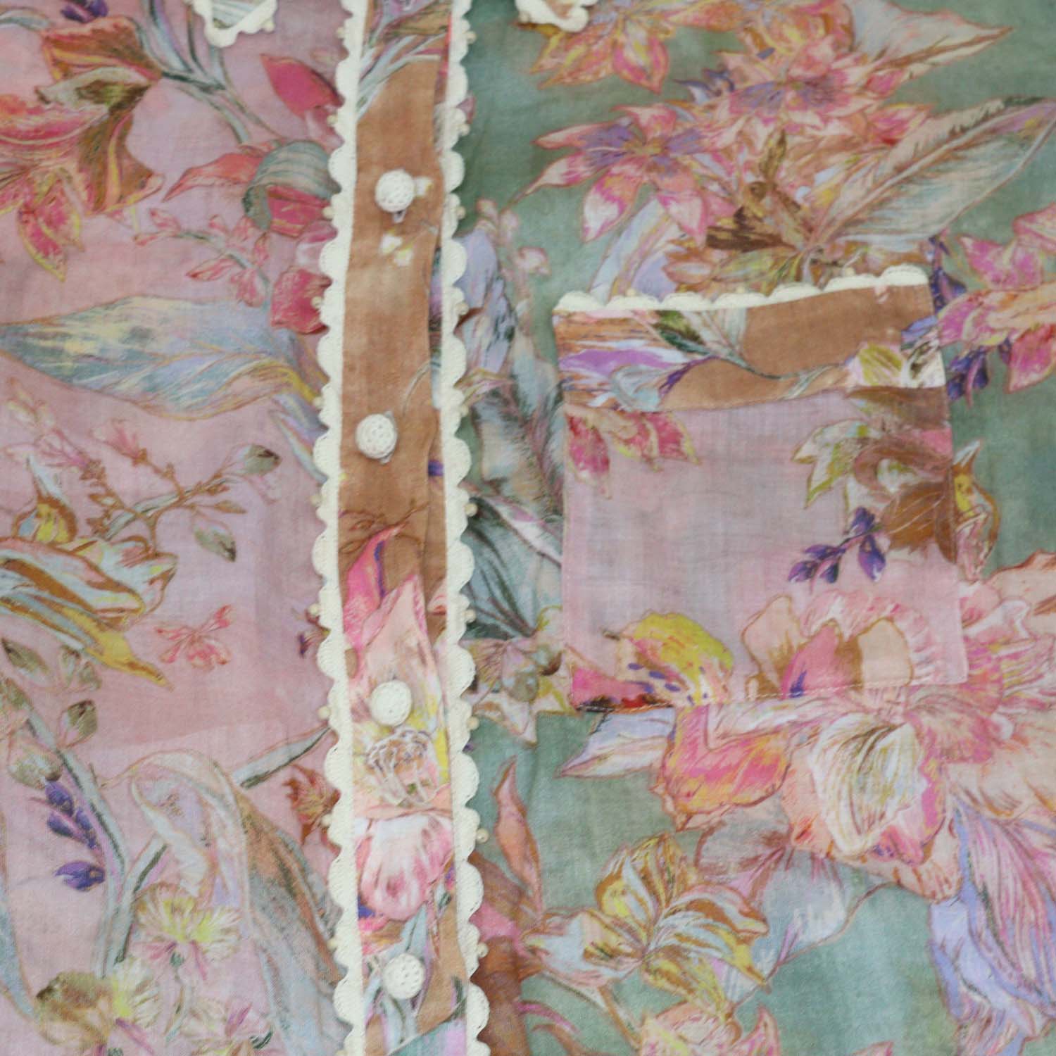 Zimmermann Multicolor Ramie Cira Floral Print Shirt & Trouser