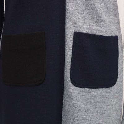 Marni Tricolor Blend Fabric Colorblock Long Sleeve Dress