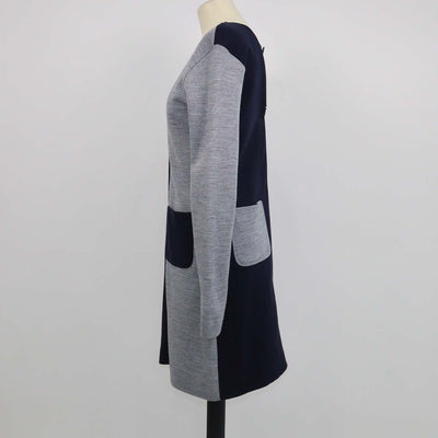 Marni Tricolor Blend Fabric Colorblock Long Sleeve Dress