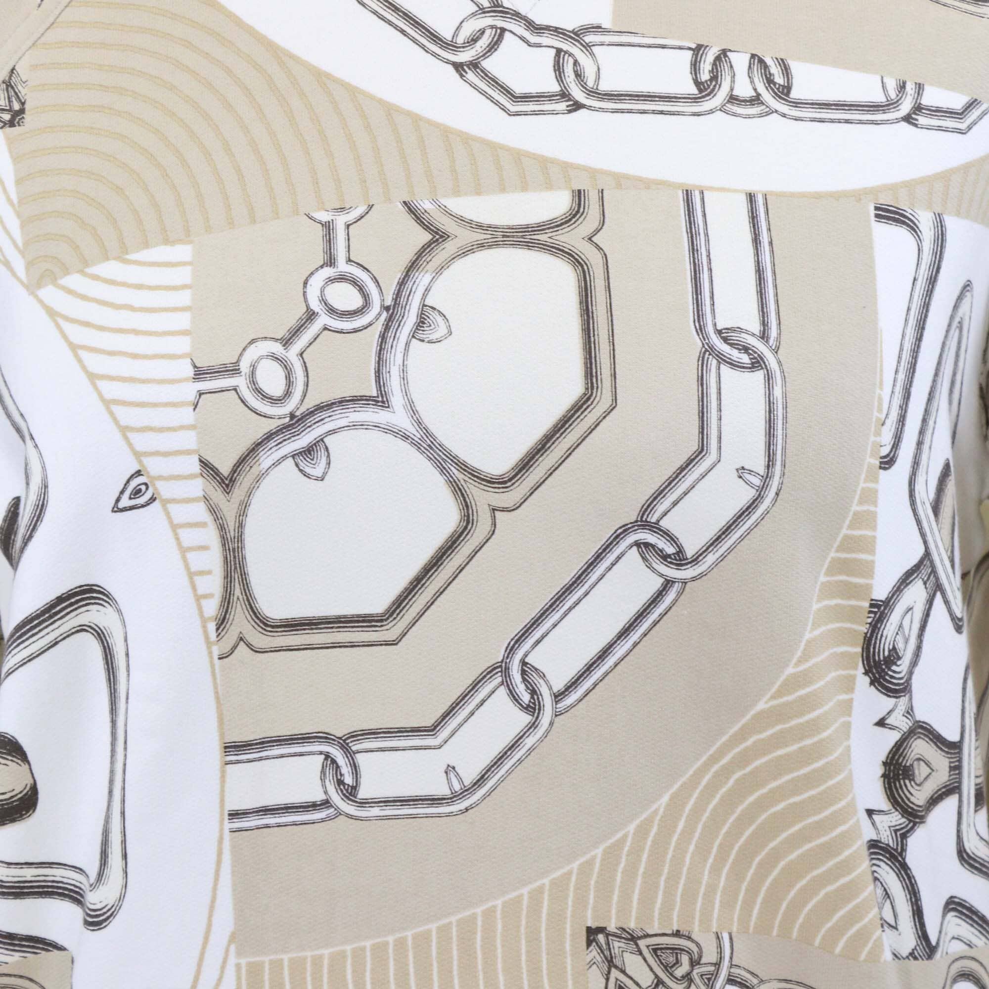 Hermes Beige Glaise Cotton Kaleidoscope Effect Motif Sweatshirt Womens Hermes 