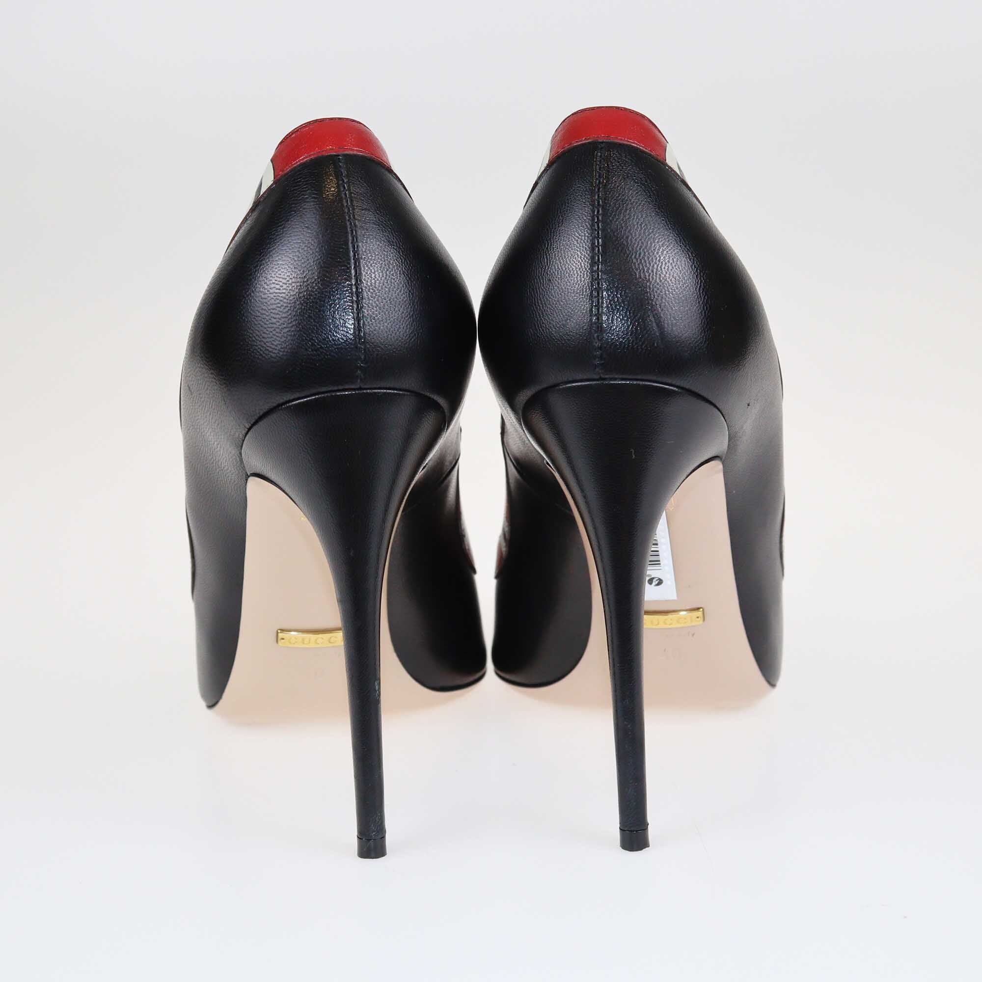 Gucci Black/Red Yoko Snake High Heel Pumps Shoes Gucci 