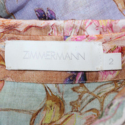 Zimmermann Multicolor Ramie Cira Floral Print Shirt & Trouser