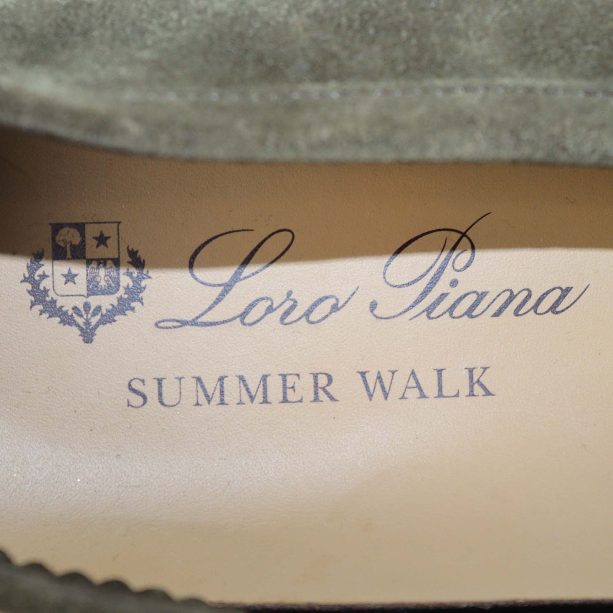 Loro Piana Olive Green Suede Summer Walk Loafers