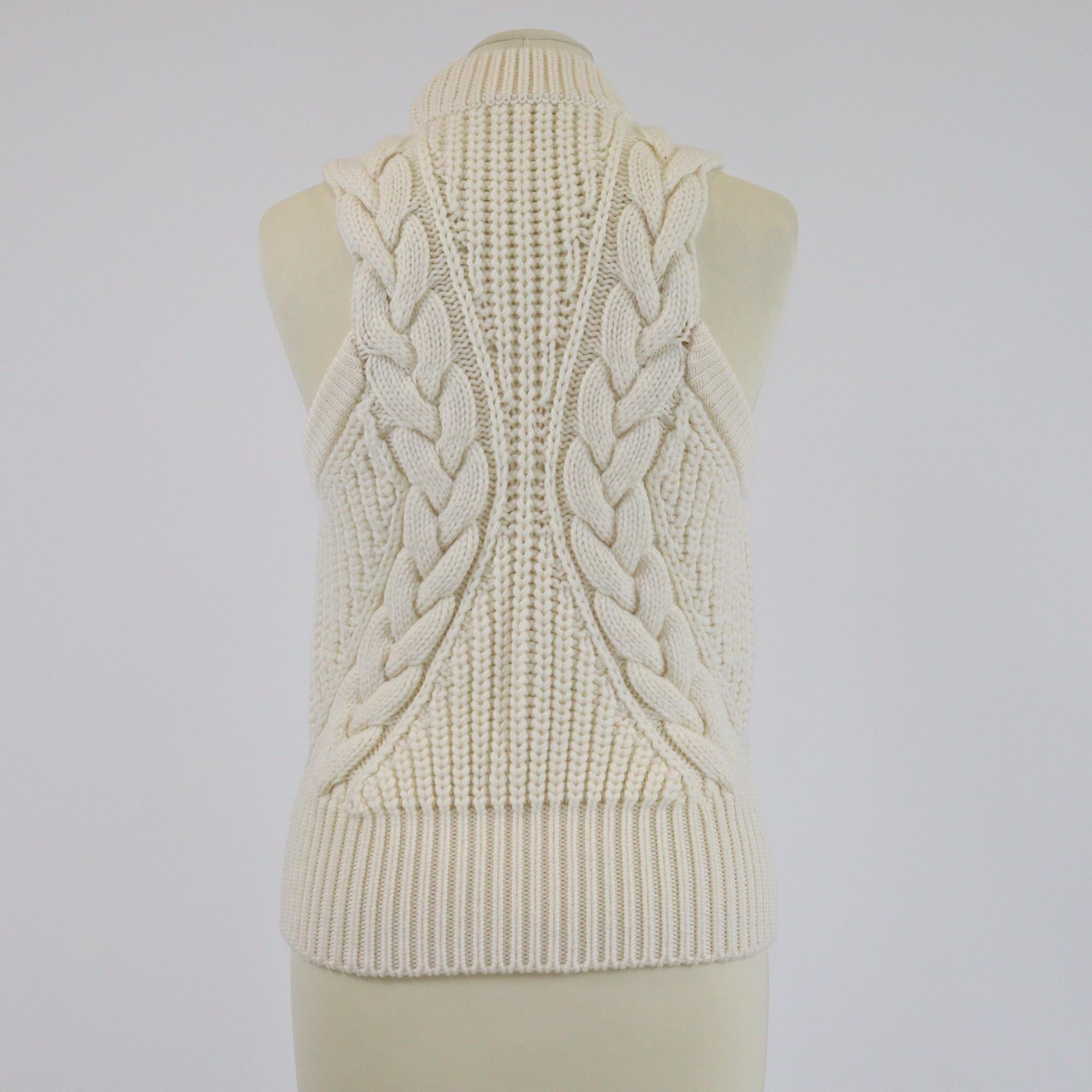 Alexander McQueen Cream Knitted Sleeveless Top Womens Alexander McQueen 