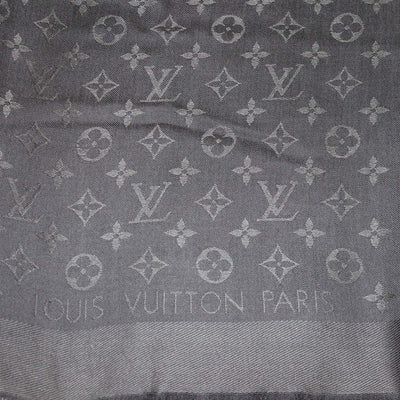 Louis Vuitton Dark Grey Silk and Wool Monogram Classic Shawl