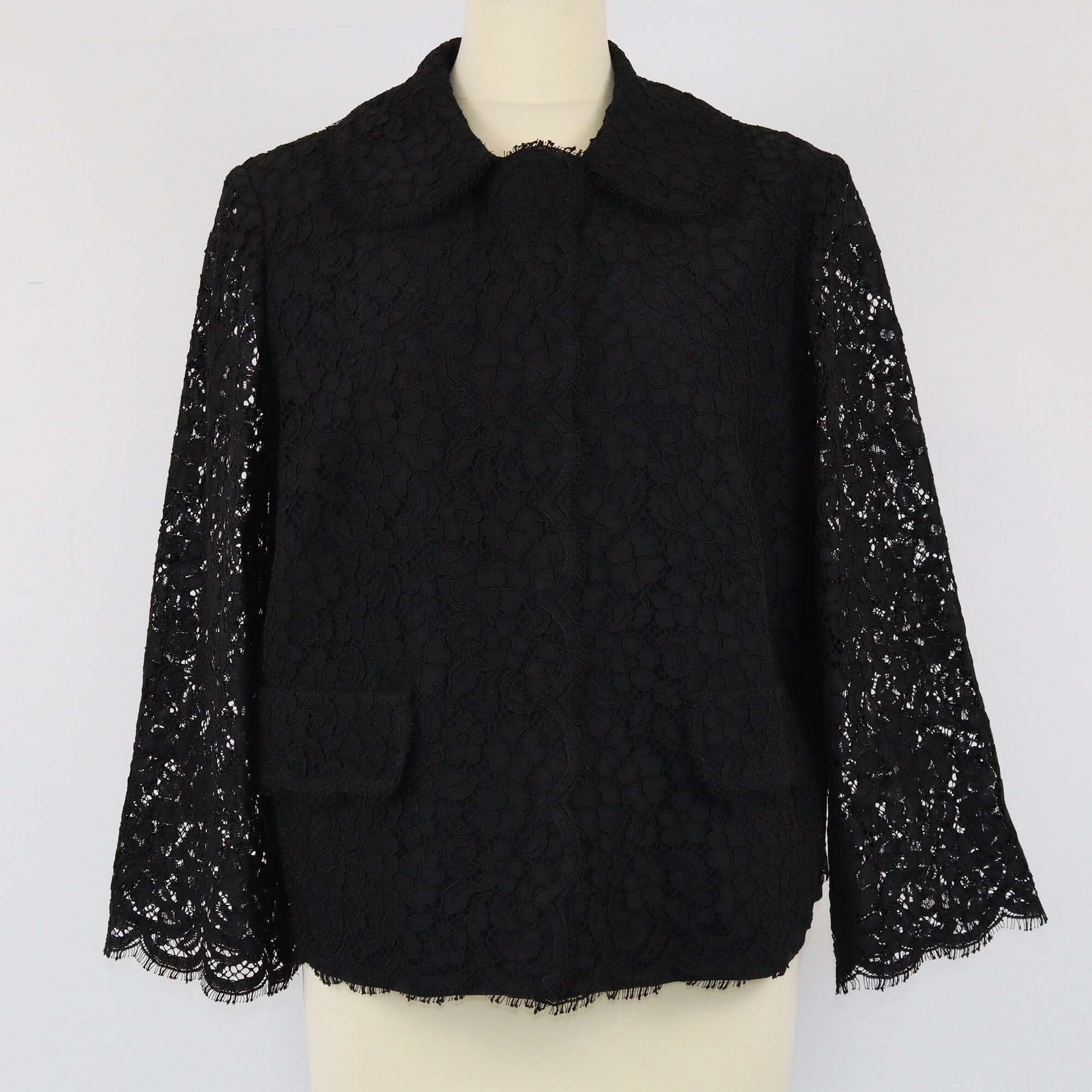 Dolce & Gabbana Black Floral Lace Jacket Womens Dolce & Gabbana 