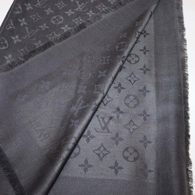 Louis Vuitton Dark Grey Silk and Wool Monogram Classic Shawl