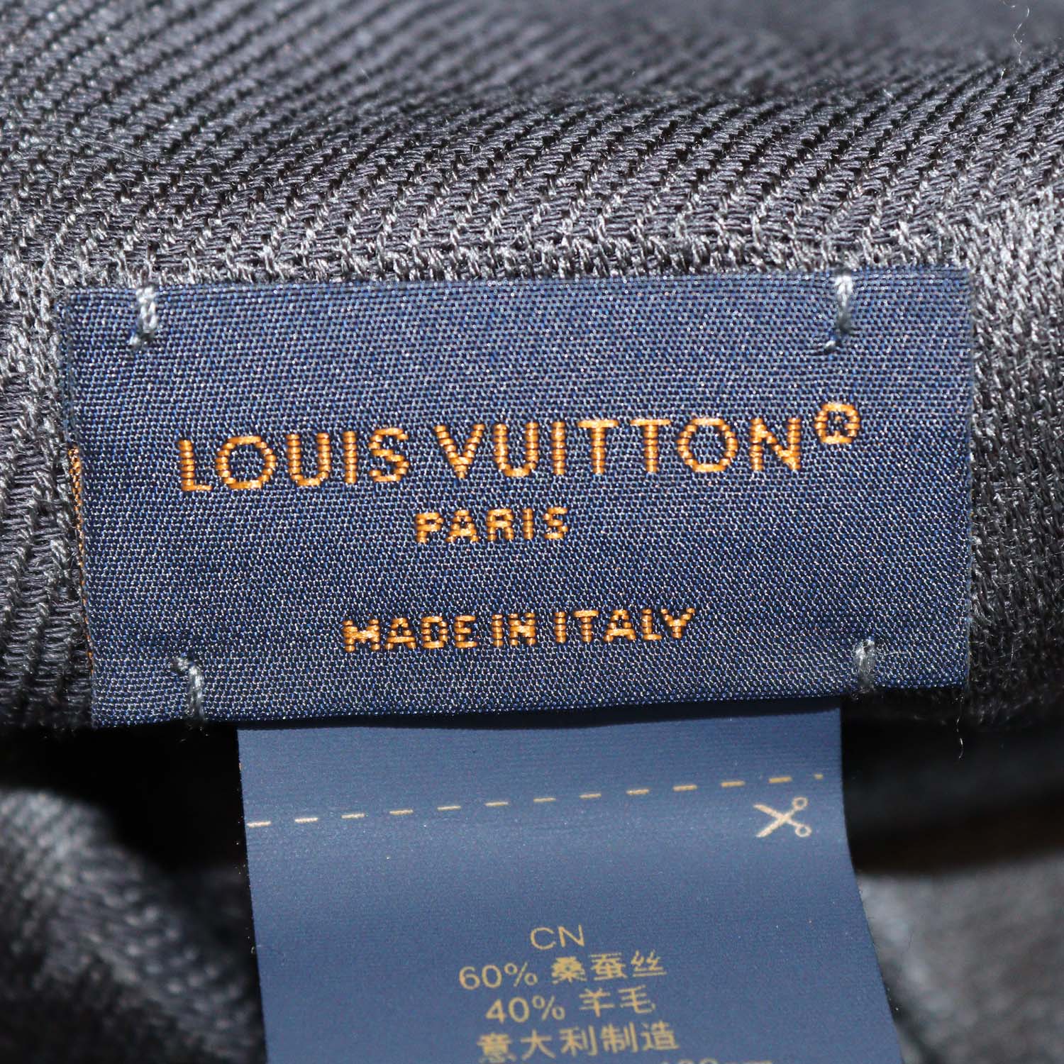 Louis Vuitton Dark Grey Silk and Wool Monogram Classic Shawl