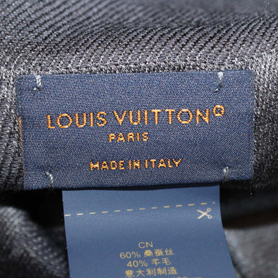 Louis Vuitton Dark Grey Silk and Wool Monogram Classic Shawl