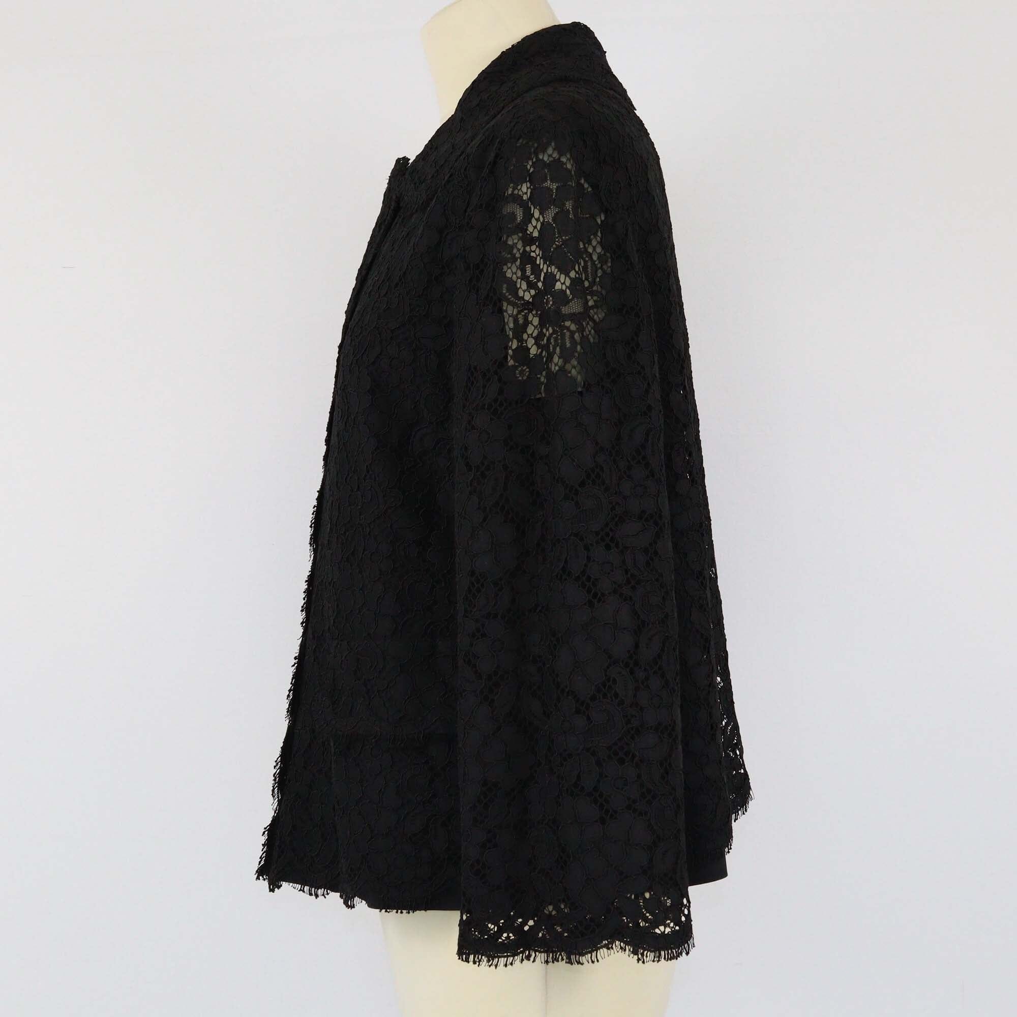 Dolce & Gabbana Black Floral Lace Jacket Womens Dolce & Gabbana 