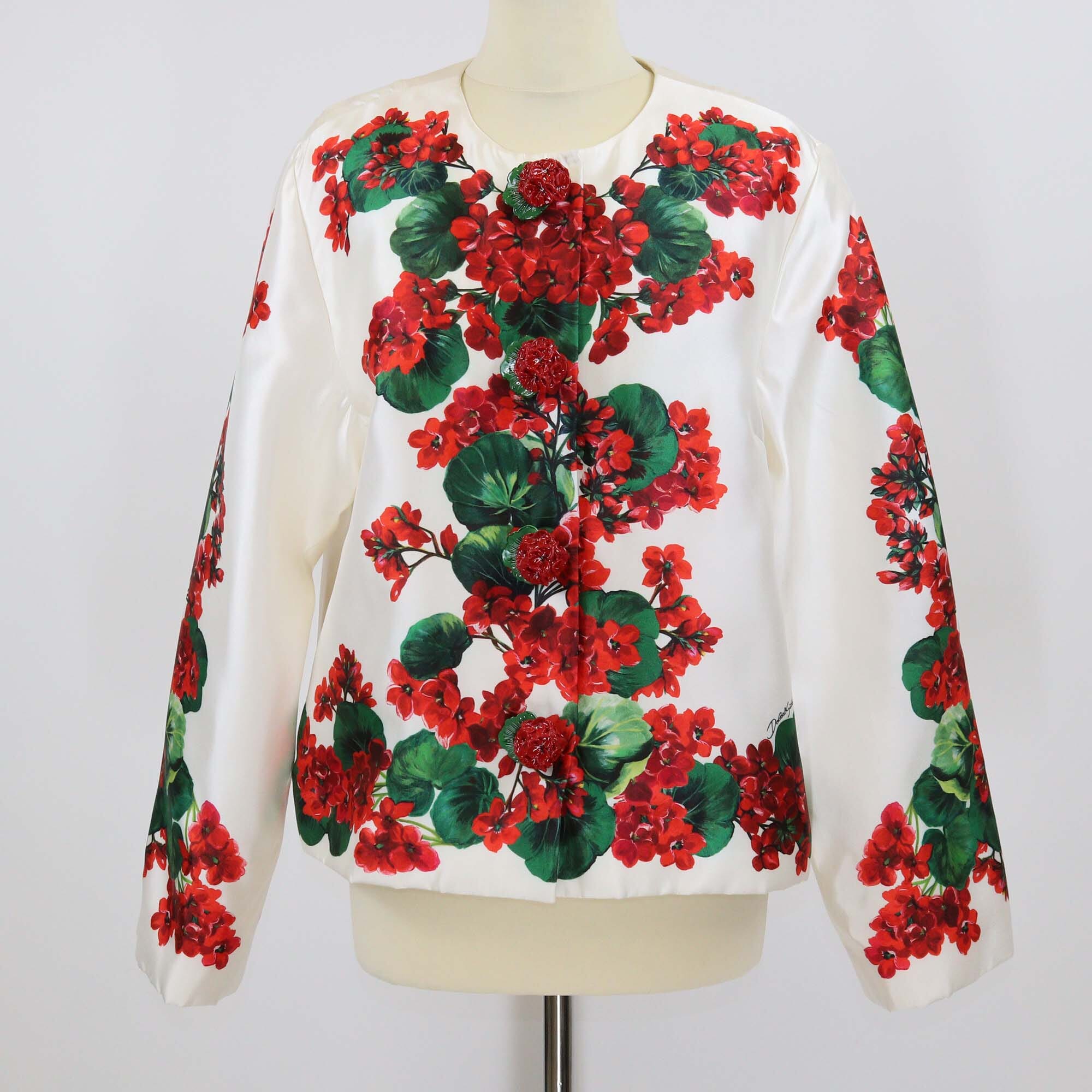 Dolce & Gabbana Floral Printed Silk Breasted Blazer Womens Dolce & Gabbana 
