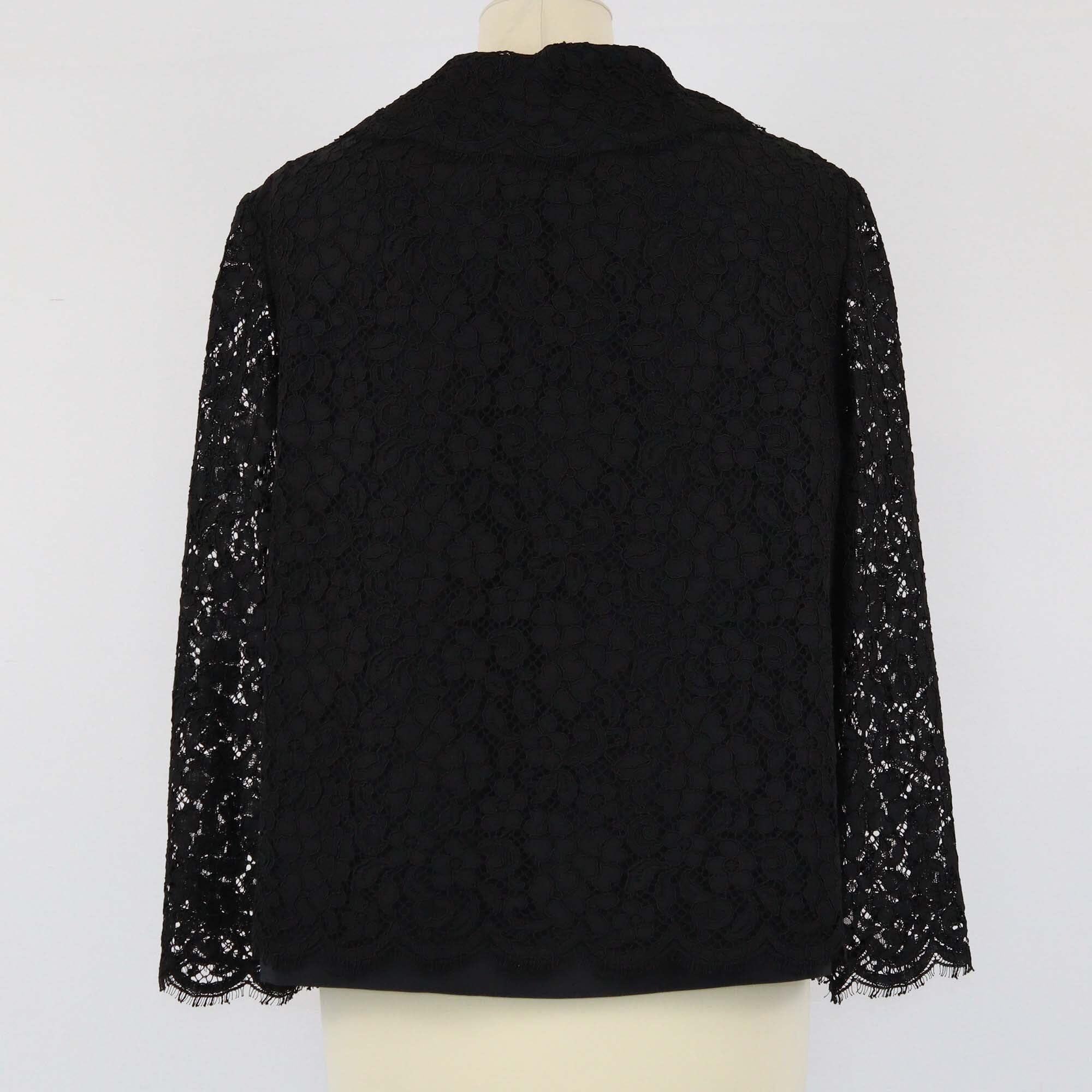 Dolce & Gabbana Black Floral Lace Jacket Womens Dolce & Gabbana 