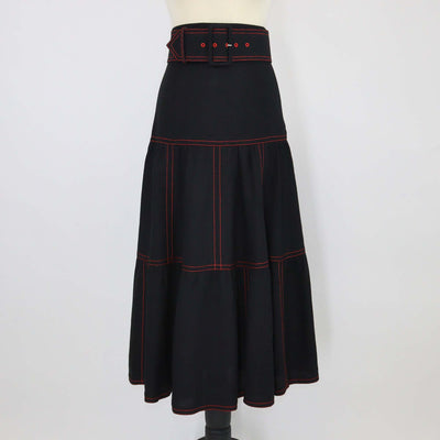 Gucci Black Canvas Hollywood Baby Belted Skirt