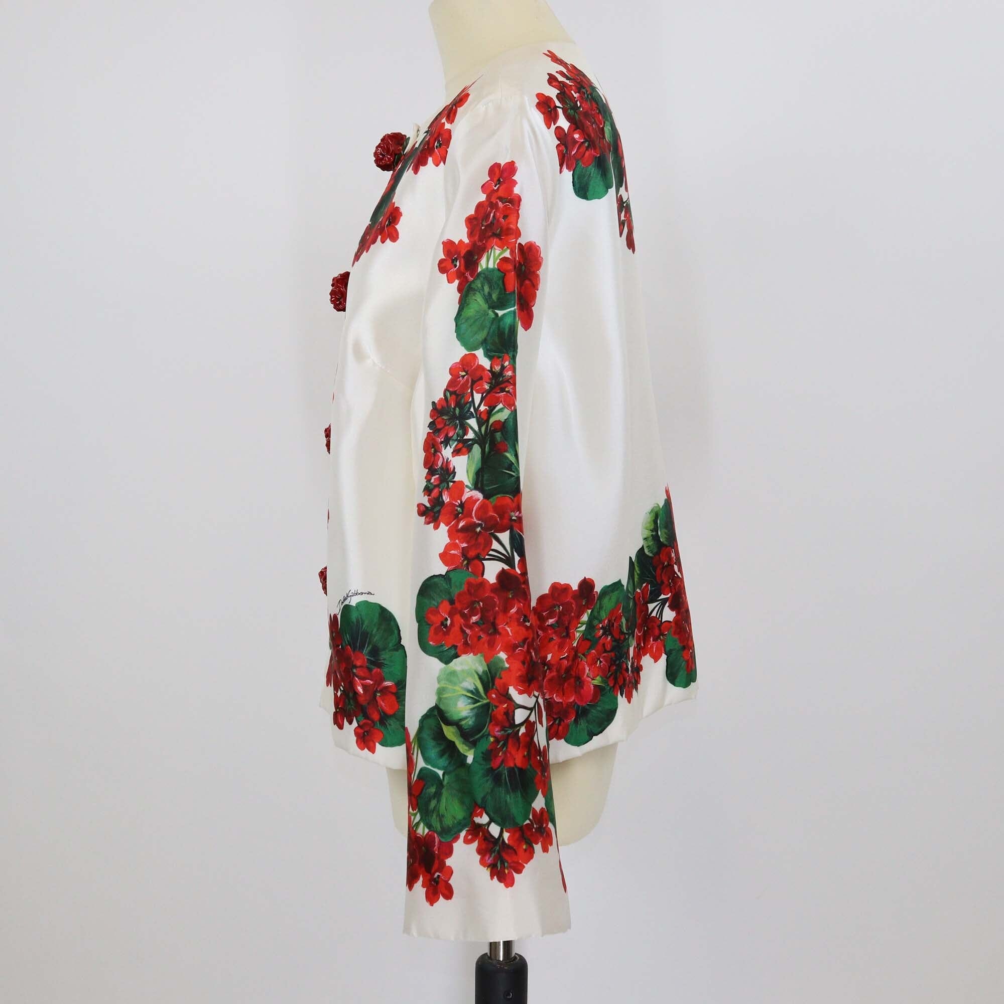 Dolce & Gabbana Floral Printed Silk Breasted Blazer Womens Dolce & Gabbana 