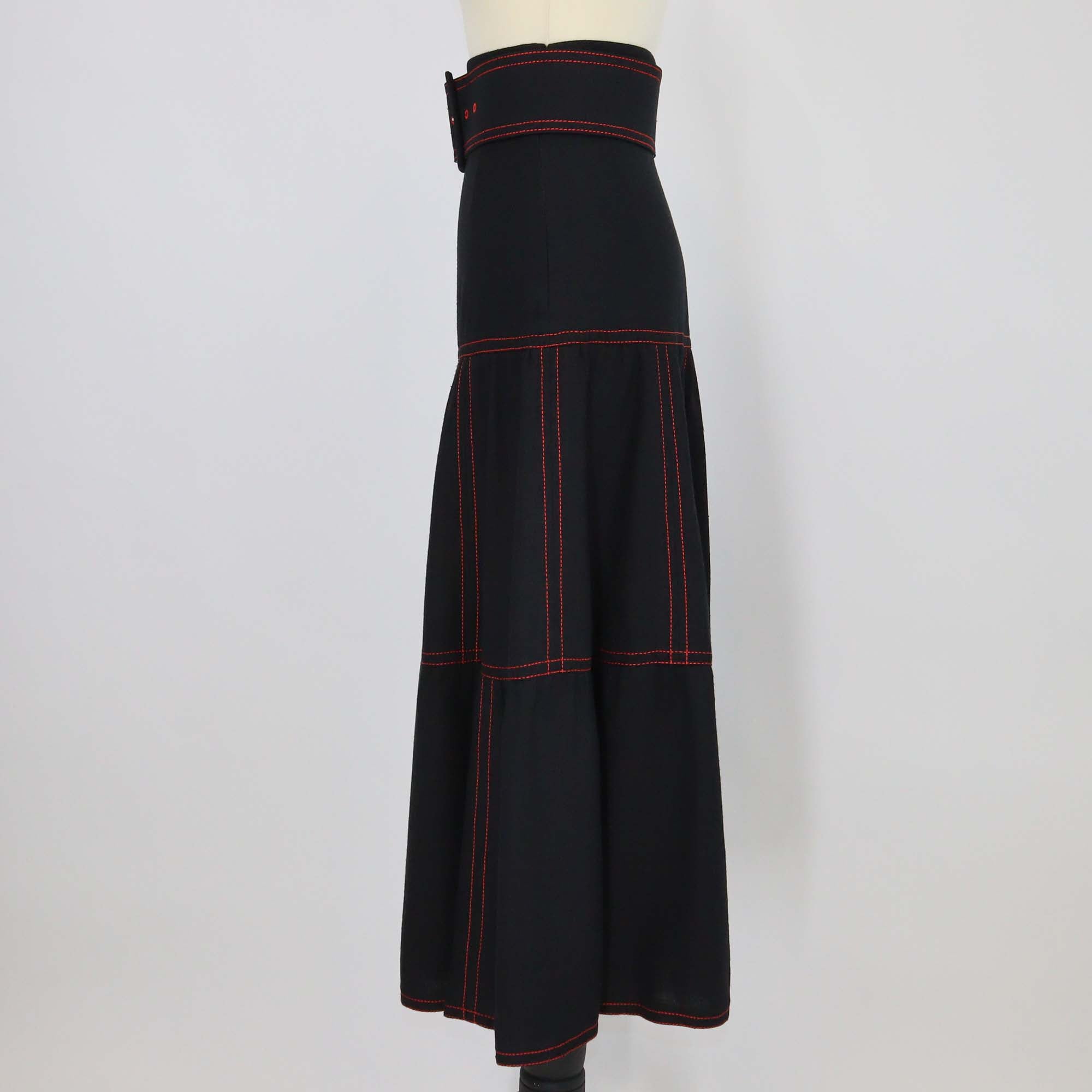Gucci Black Canvas Hollywood Baby Belted Skirt
