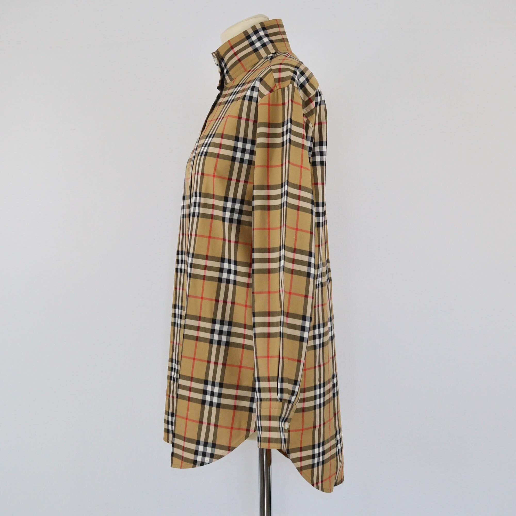 Burberry Brown Vintage Check Long Sleeve Shirt Womens Burberry 