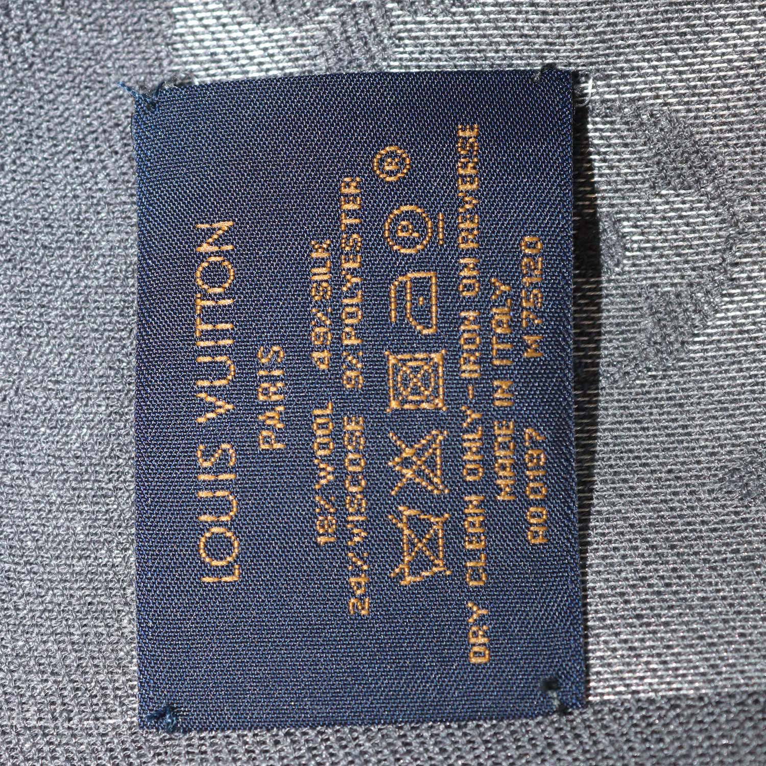 Louis Vuitton Metallic Grey Blend Silk Monogram Classic Shawl