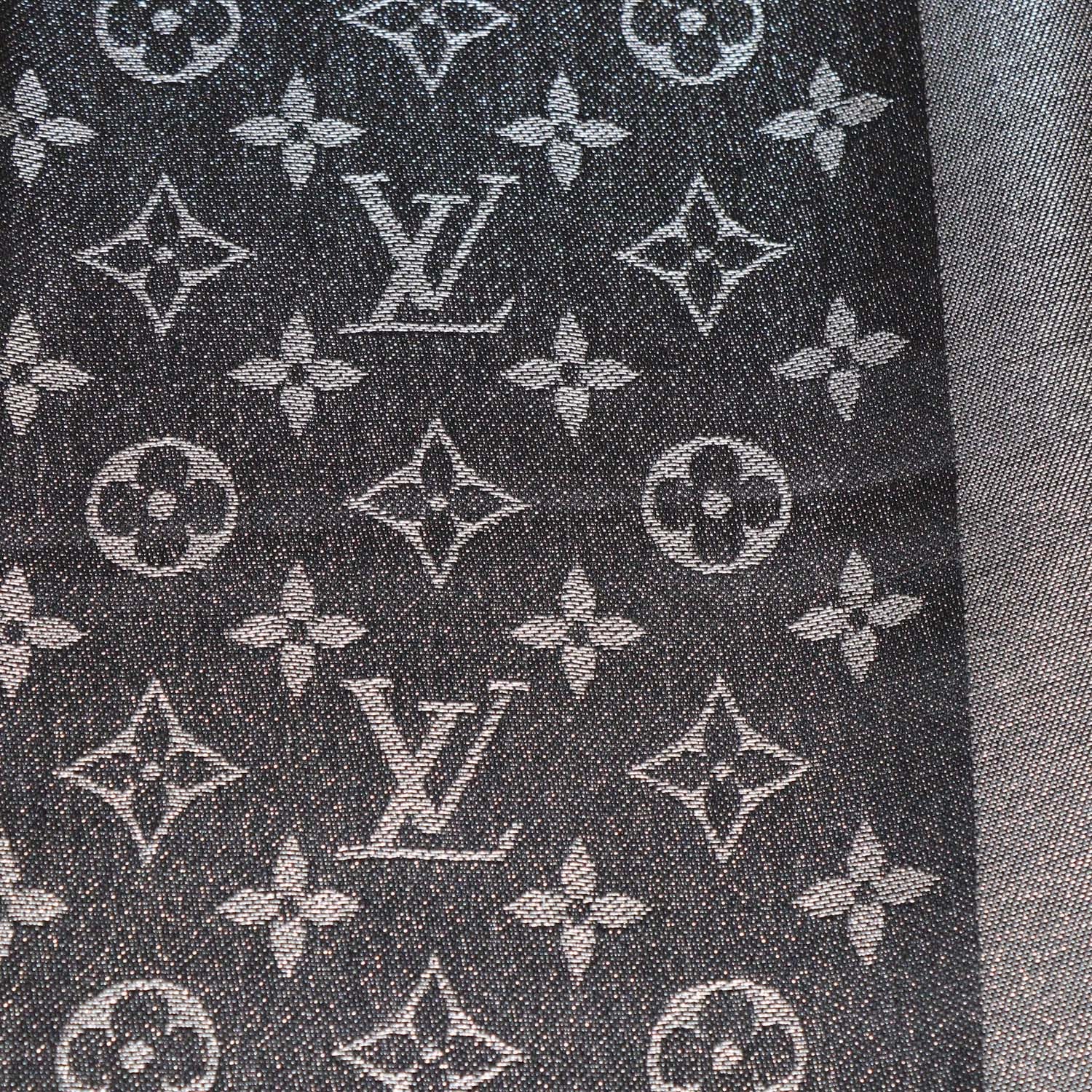 Louis Vuitton Metallic Black/Grey Blend Silk Monogram Classic Shawl