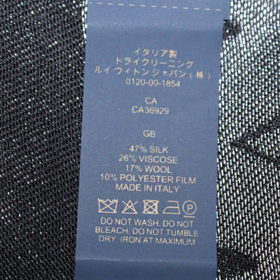 Louis Vuitton Metallic Black/Grey Blend Silk Monogram Classic Shawl