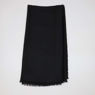 Louis Vuitton Black Silk and Wool Monogram Classic Shawl