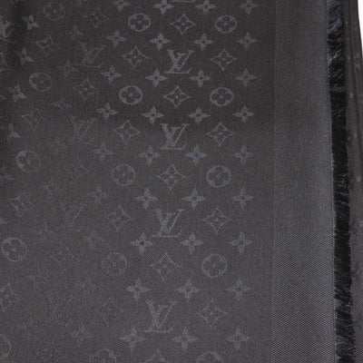 Louis Vuitton Black Silk and Wool Monogram Classic Shawl