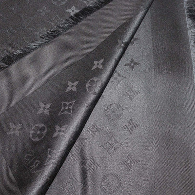 Louis Vuitton Black Silk and Wool Monogram Classic Shawl