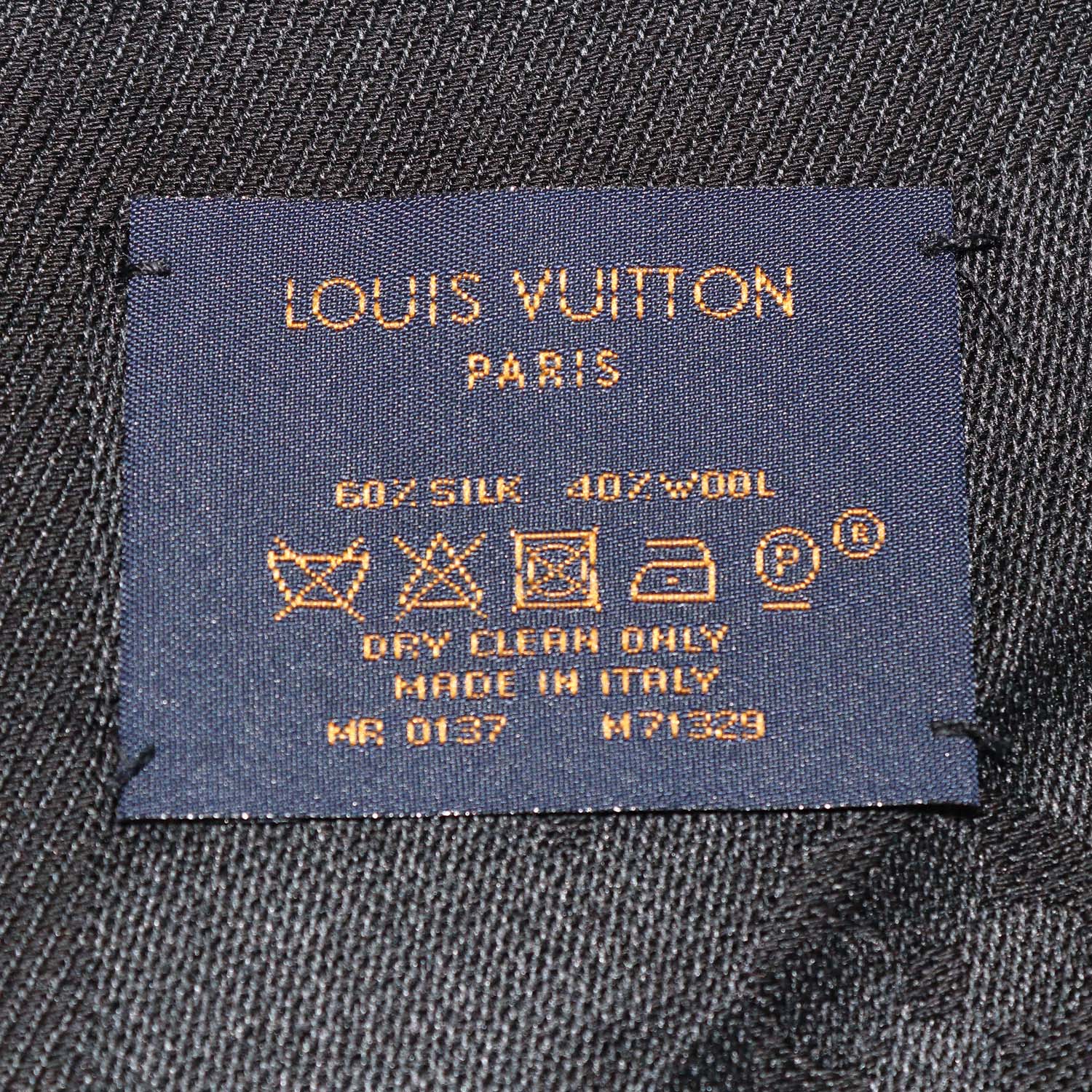 Louis Vuitton Black Silk and Wool Monogram Classic Shawl