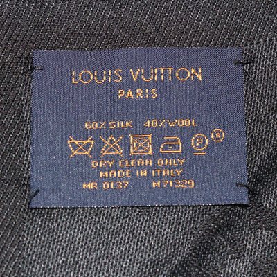 Louis Vuitton Black Silk and Wool Monogram Classic Shawl