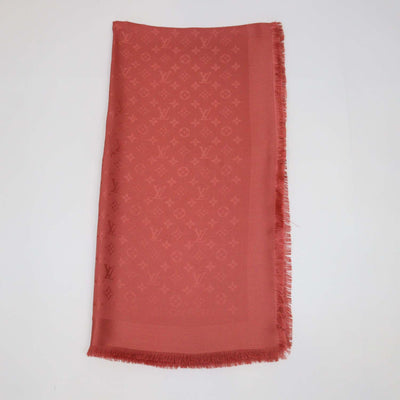 Louis Vuitton Terracotta Silk and Wool Monogram Classic Shawl