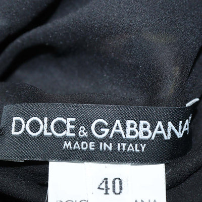 Dolce & Gabbana Black,Multicolor Viscose Floral Print Sleeveless Gathered Dress
