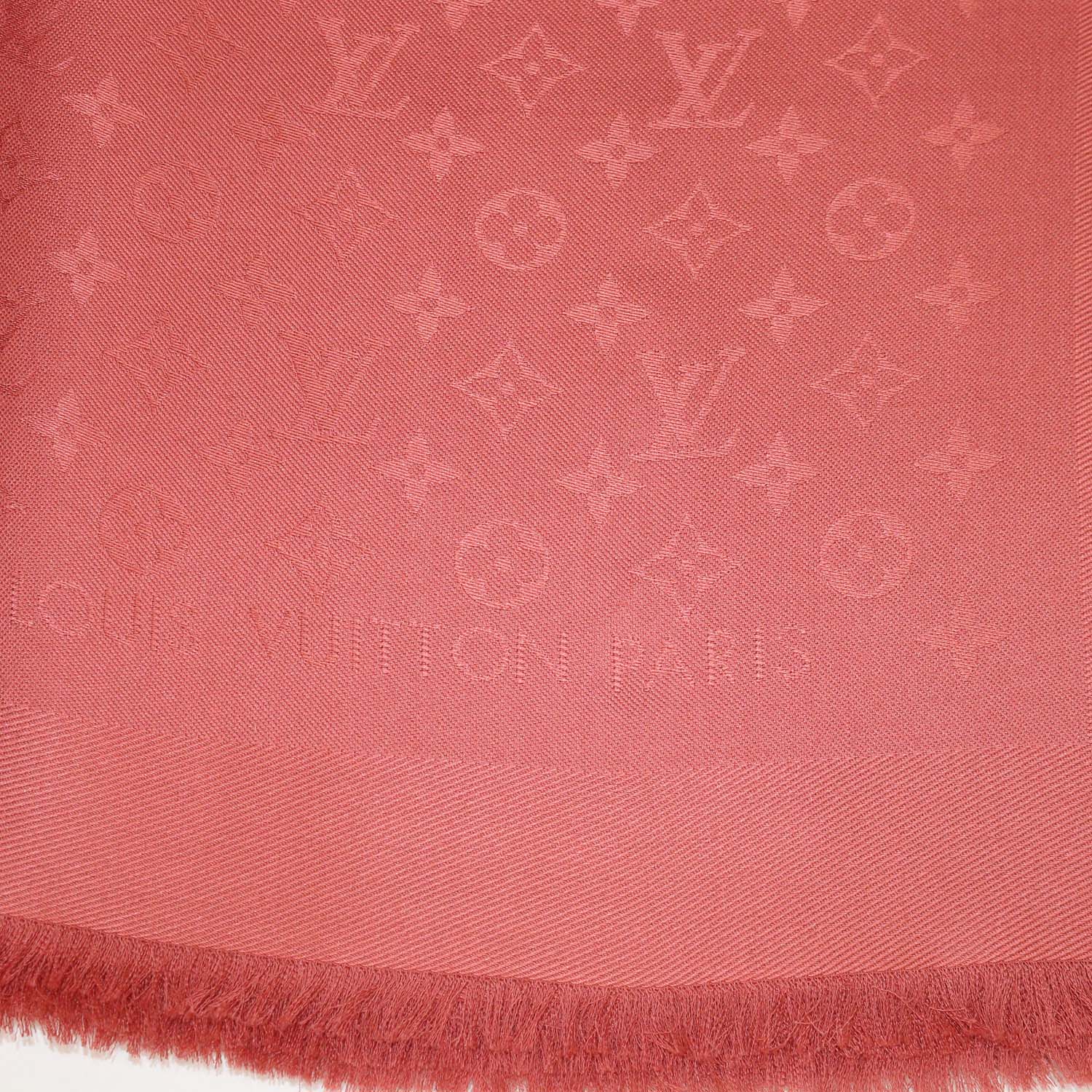 Louis Vuitton Terracotta Silk and Wool Monogram Classic Shawl