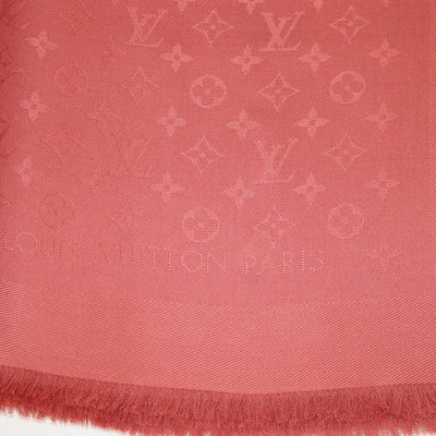 Louis Vuitton Terracotta Silk and Wool Monogram Classic Shawl