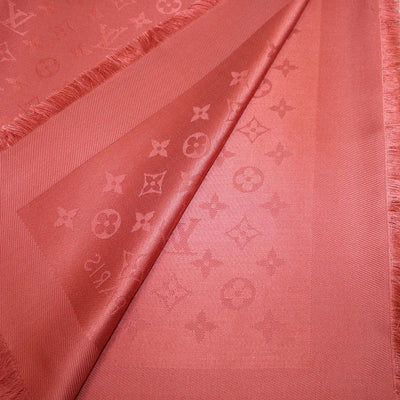 Louis Vuitton Terracotta Silk and Wool Monogram Classic Shawl