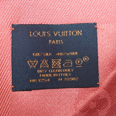 Louis Vuitton Terracotta Silk and Wool Monogram Classic Shawl