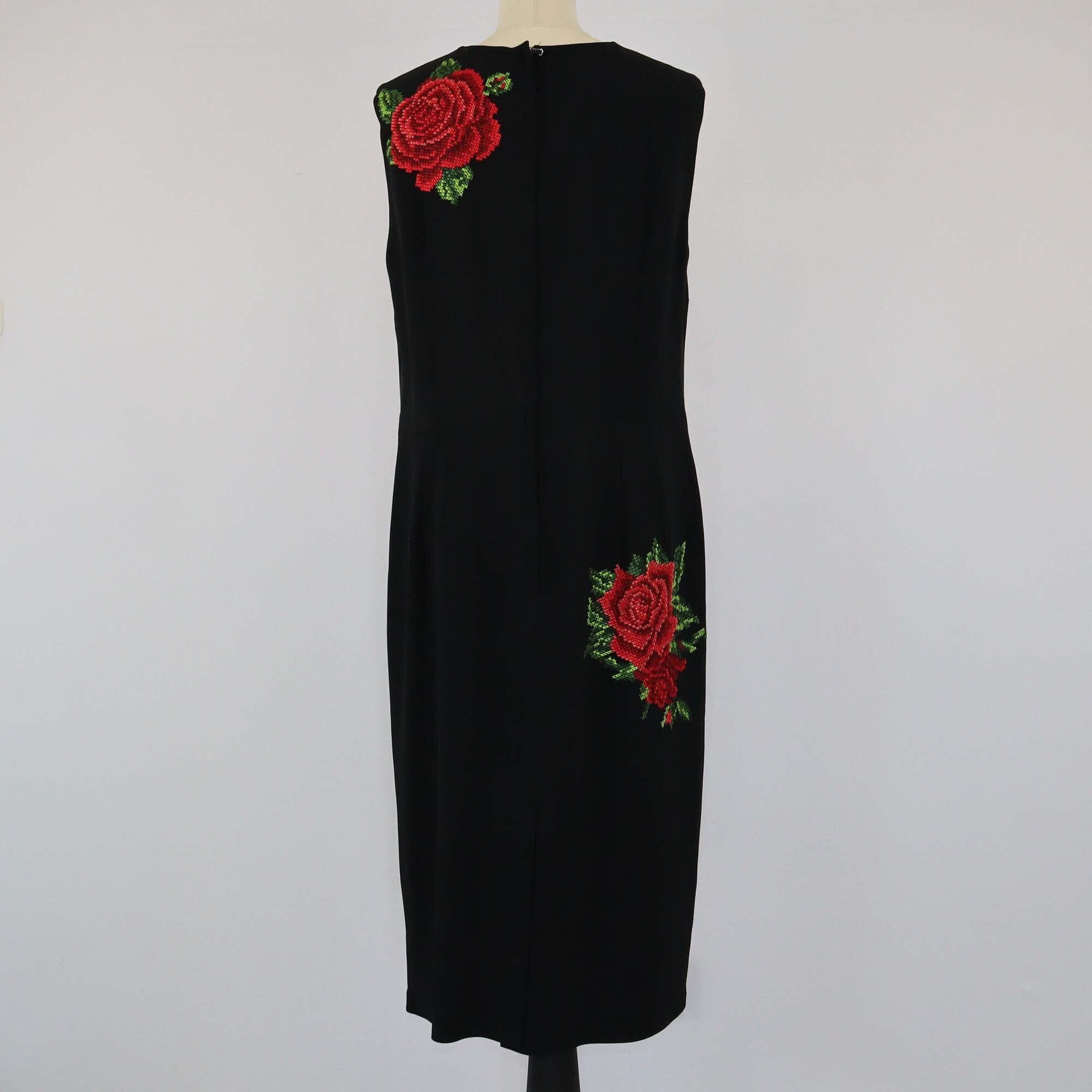 Dolce & Gabbana Black Rose Crochet Dress Womens Dolce & Gabbana 