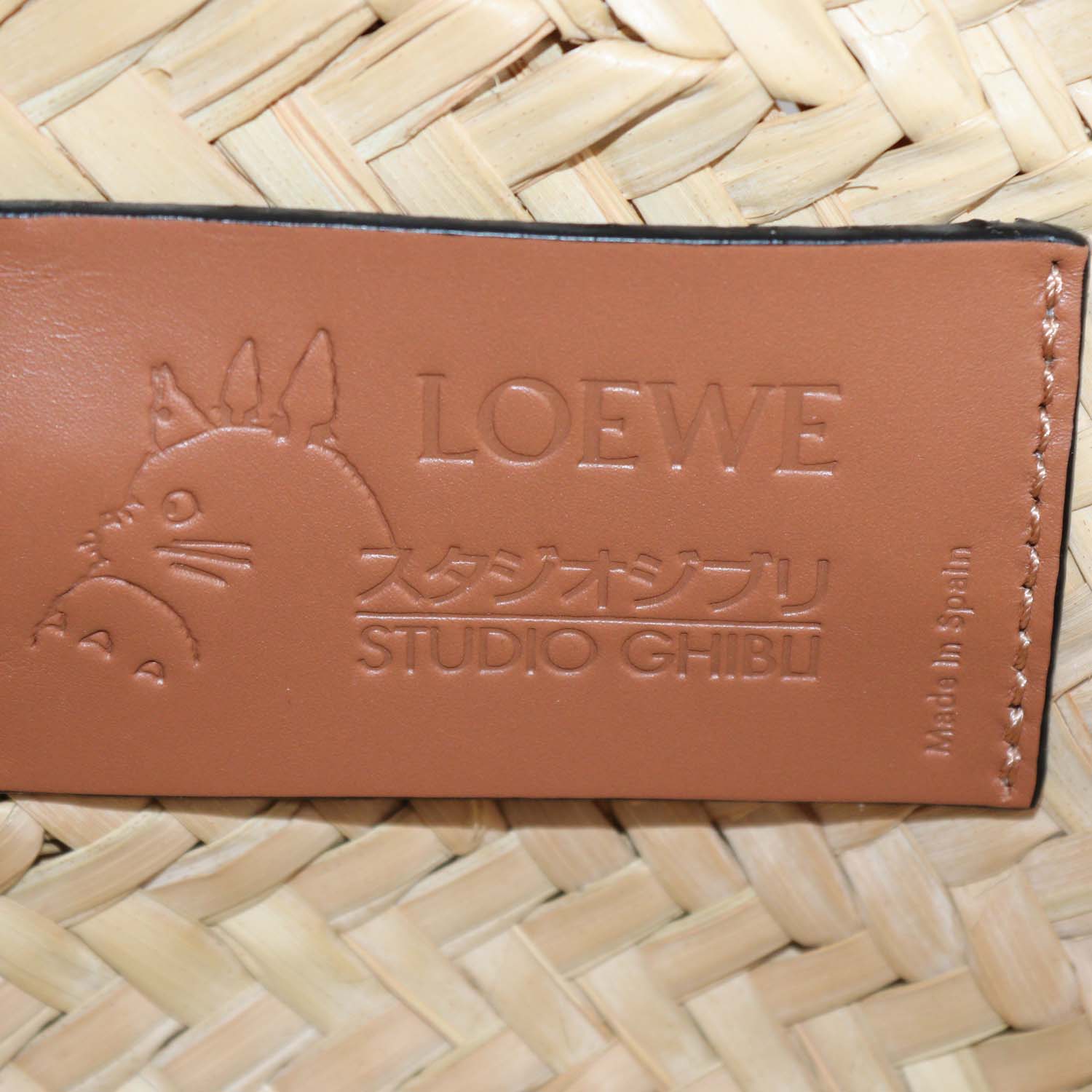 Loewe x Studio Ghibli Bicolor Raffia Totoro Dust Bunnies Basket Bag