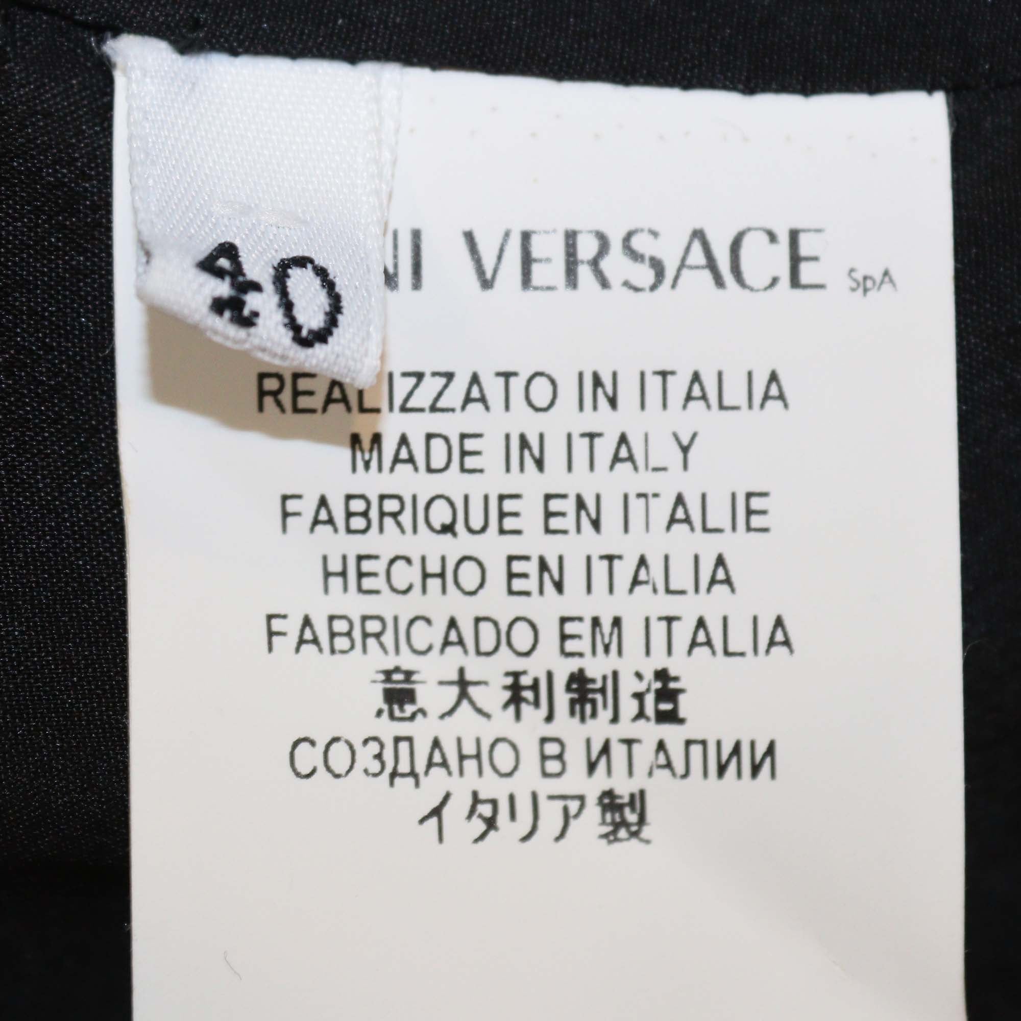 Versace Collection Black Crystal Embellished Sleeveless Mini Dress