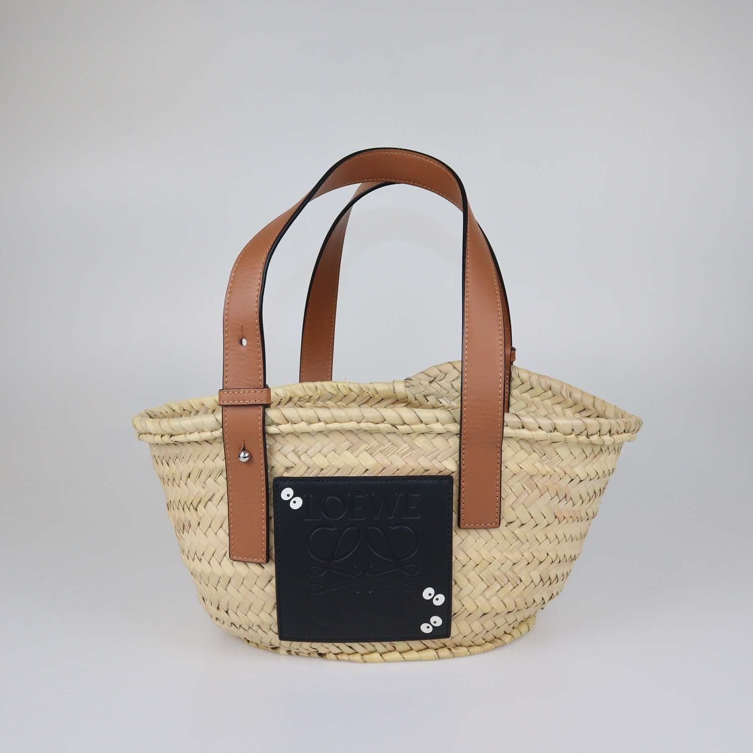 Loewe x Studio Ghibli Bicolor Raffia Totoro Dust Bunnies Basket Bag