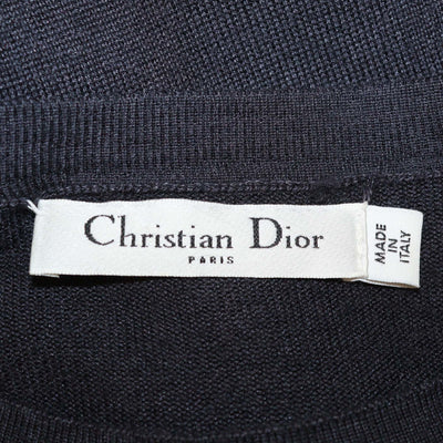 Christian Dior Navy Blue Blend Cashmere Patches Detail Sweatshirt