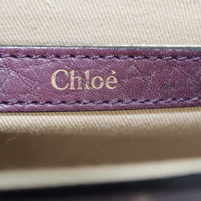 Chloe Purple Pebbled Leather Small Sally Shoulder Bag