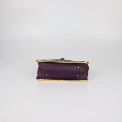 Chloe Purple Pebbled Leather Small Sally Shoulder Bag