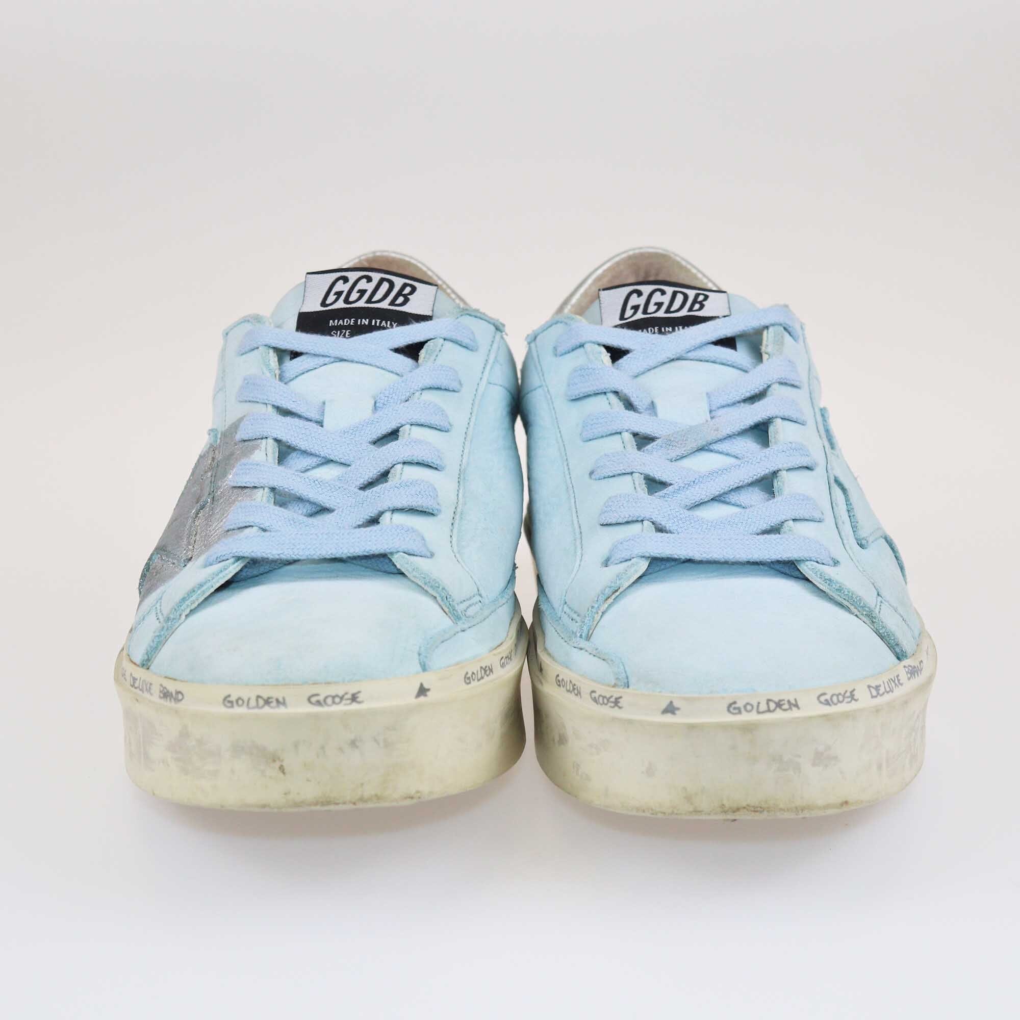 Golden Goose Blue/Silver Hi Star Sneakers Shoes Golden Goose 